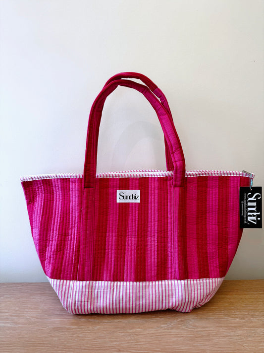 Valentines stripe tote bags. SALE