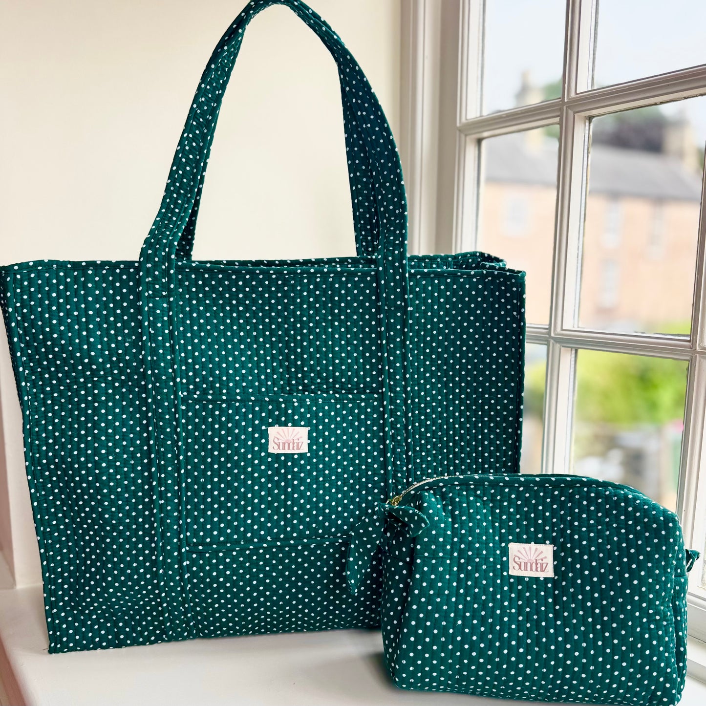 Green polkadot Bags and Accessories