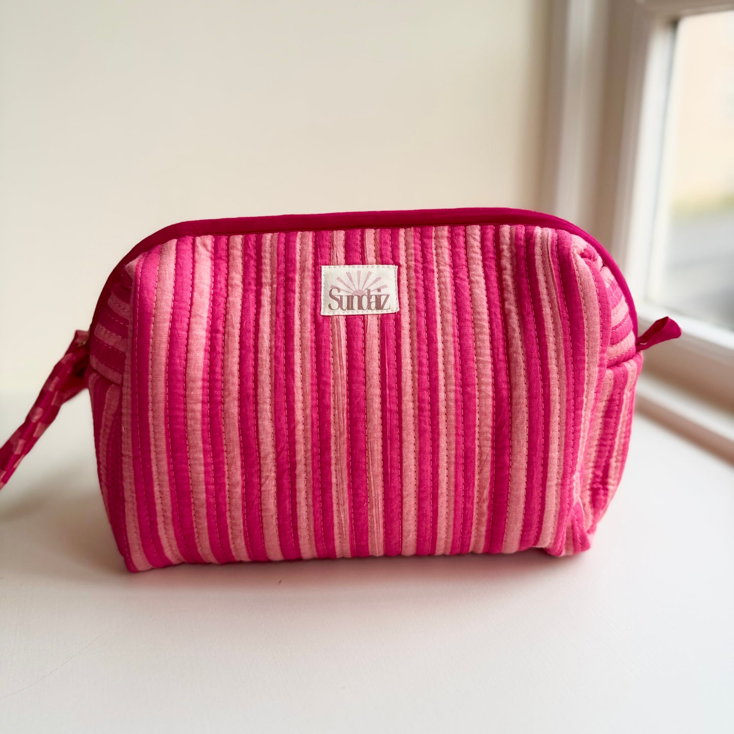Waterproof cosmetic bag.