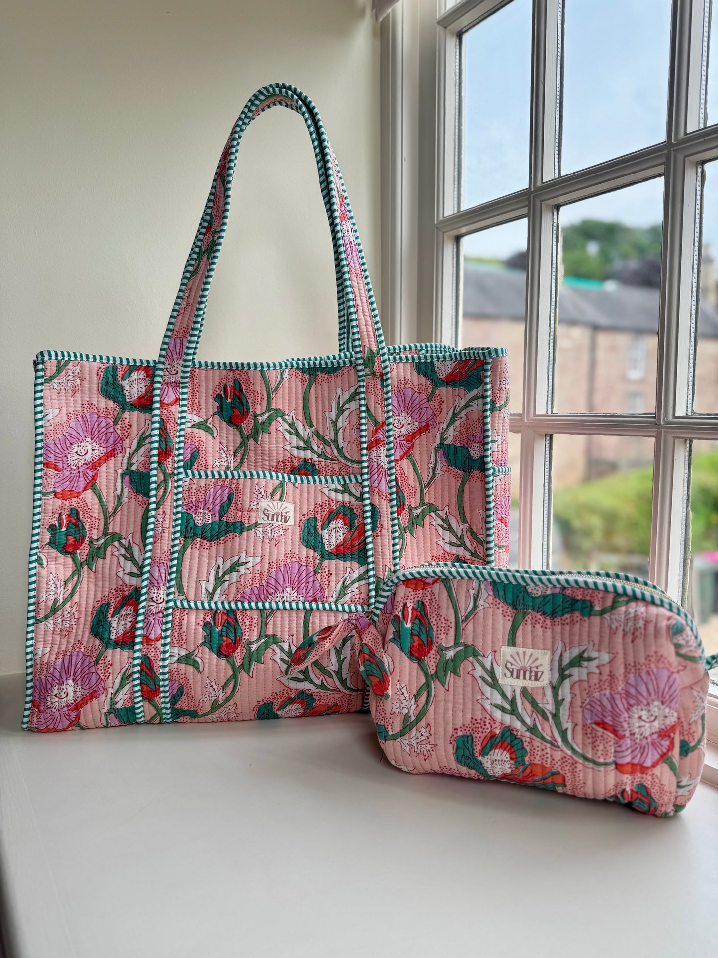 Peach Floral Bags and Accessories