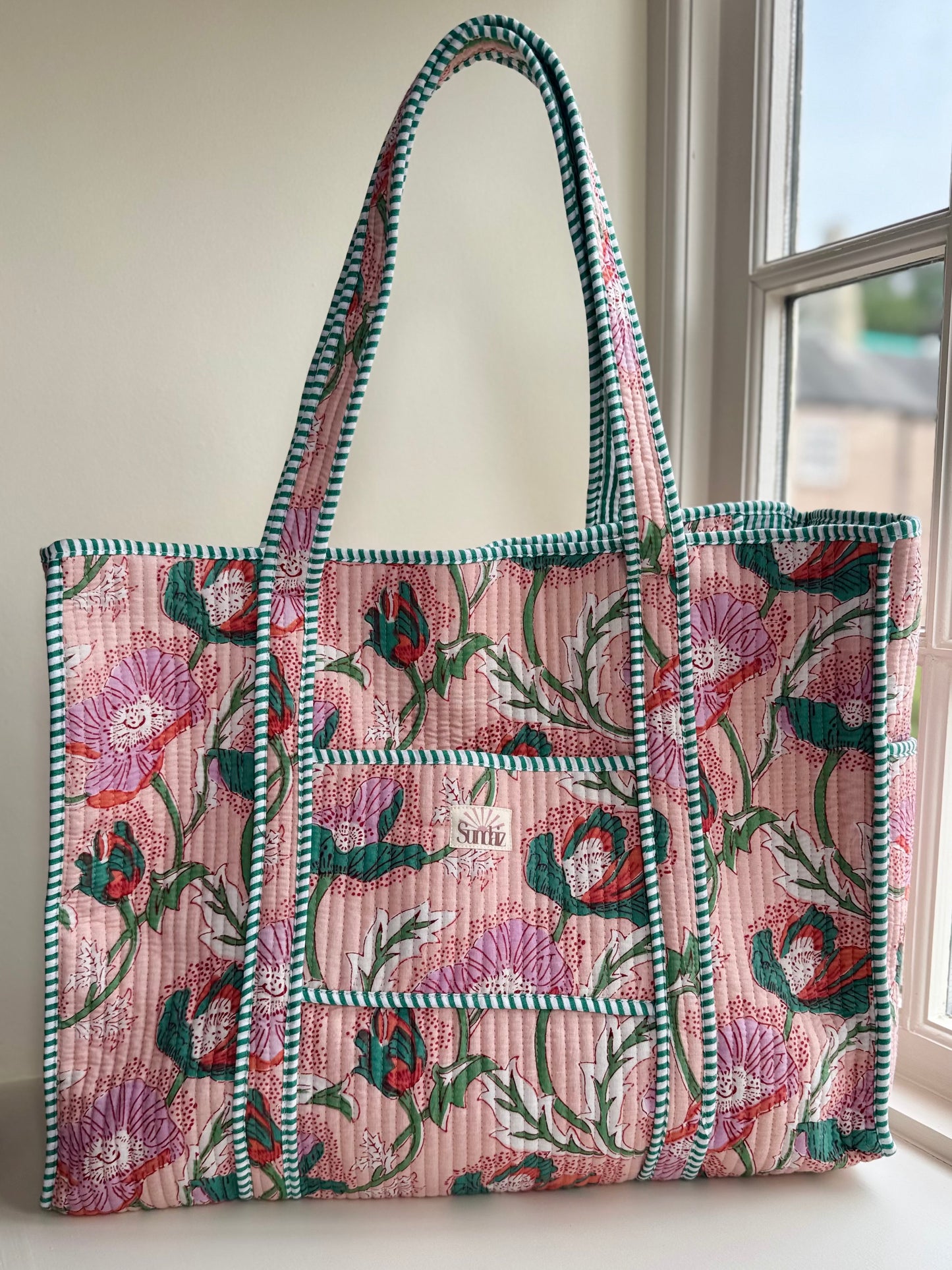 Peach Floral Bags and Accessories