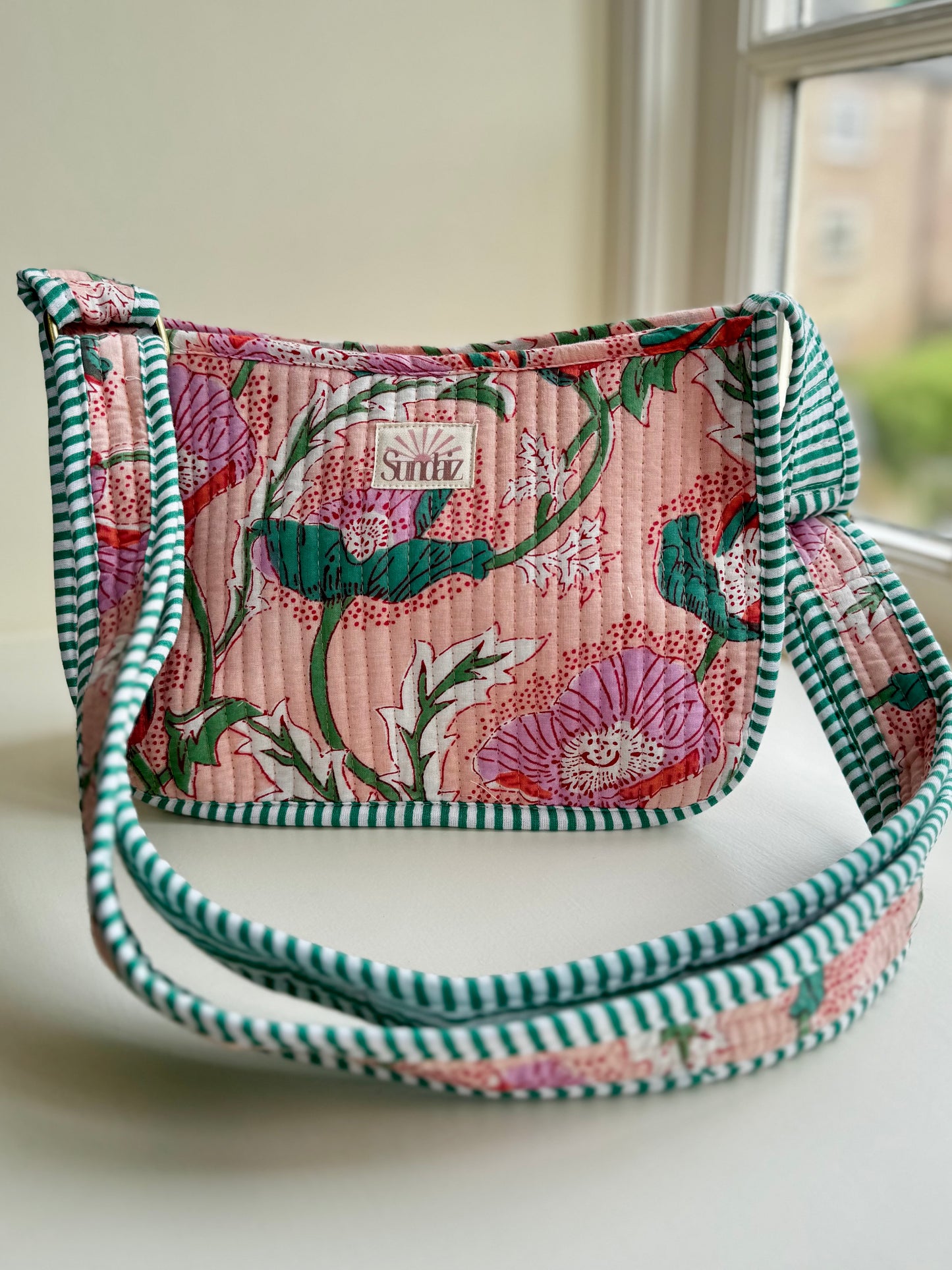 Peach Floral Bags and Accessories