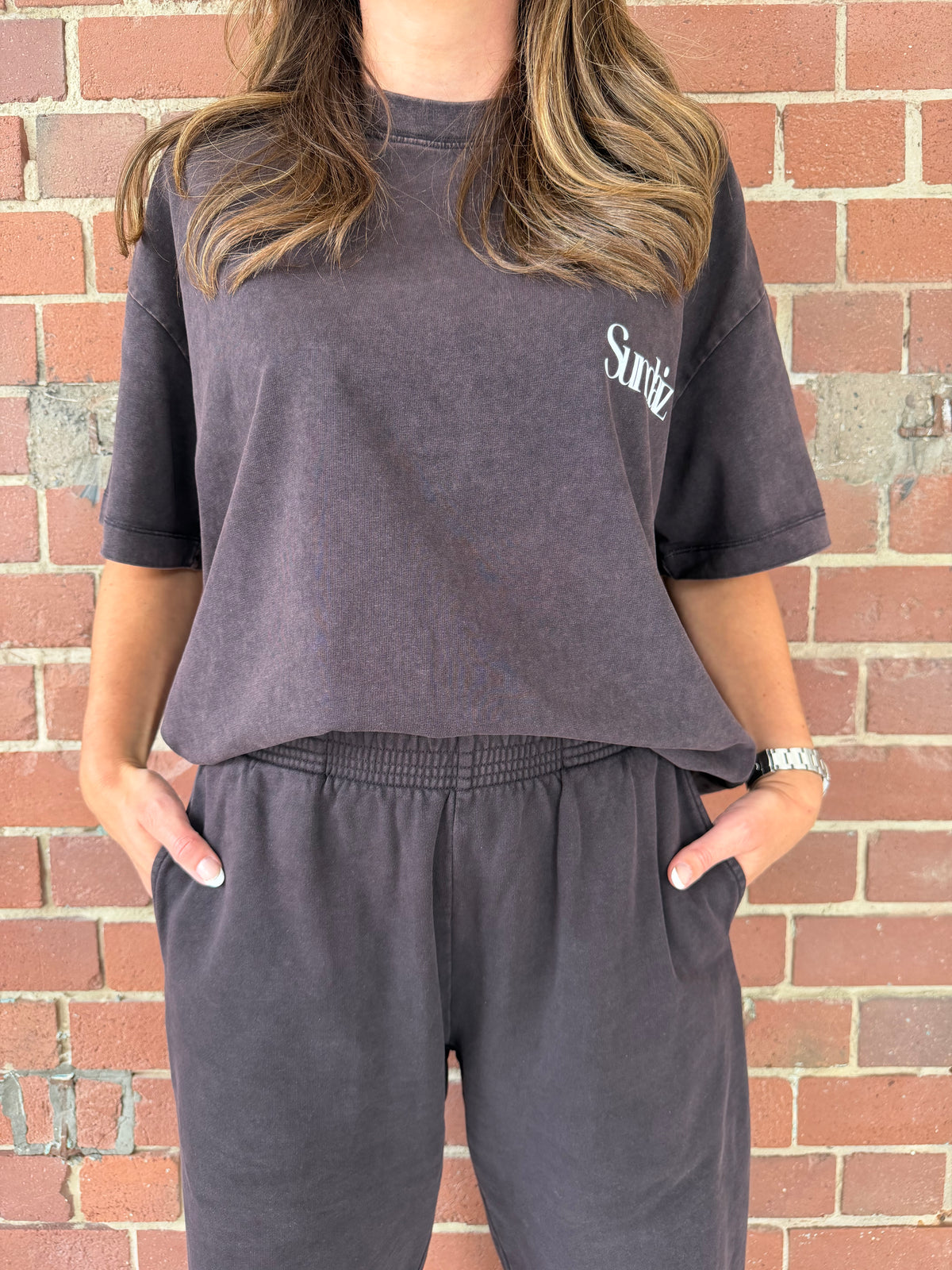 Acid Wash Oversized T-shirt (Dark Chocolate)