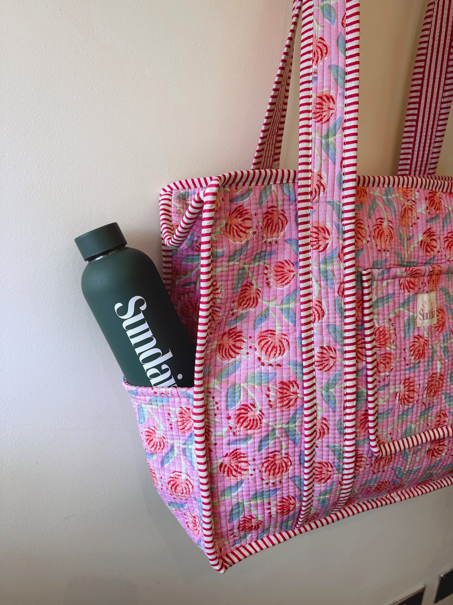 Cherry blossoms shopper tote.