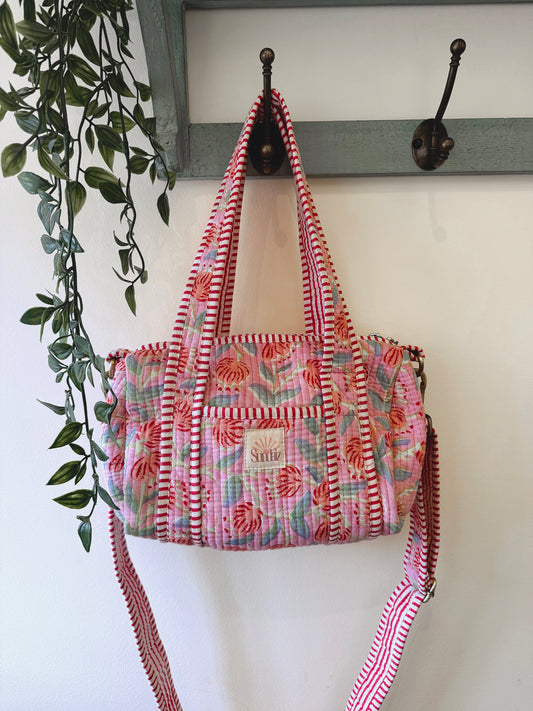 Cherry blossoms mini duffle.