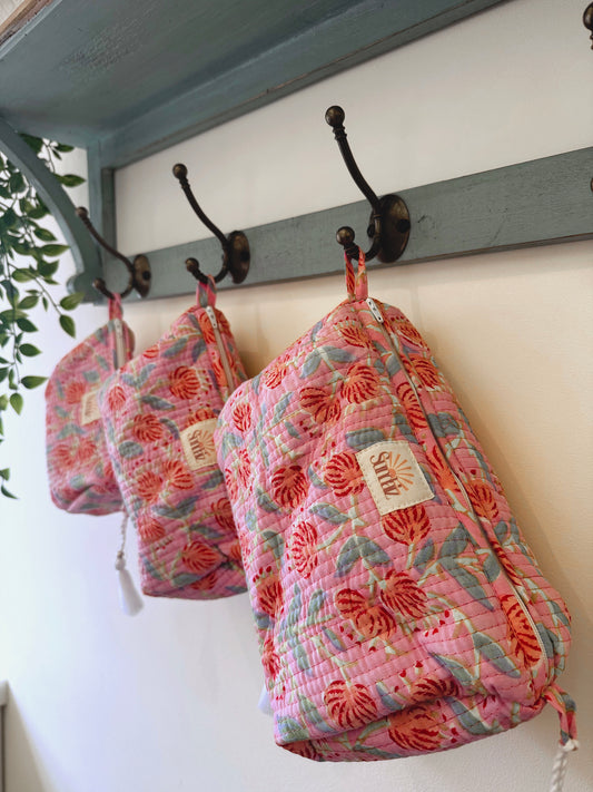 Cherry blossoms cosmetic bag.