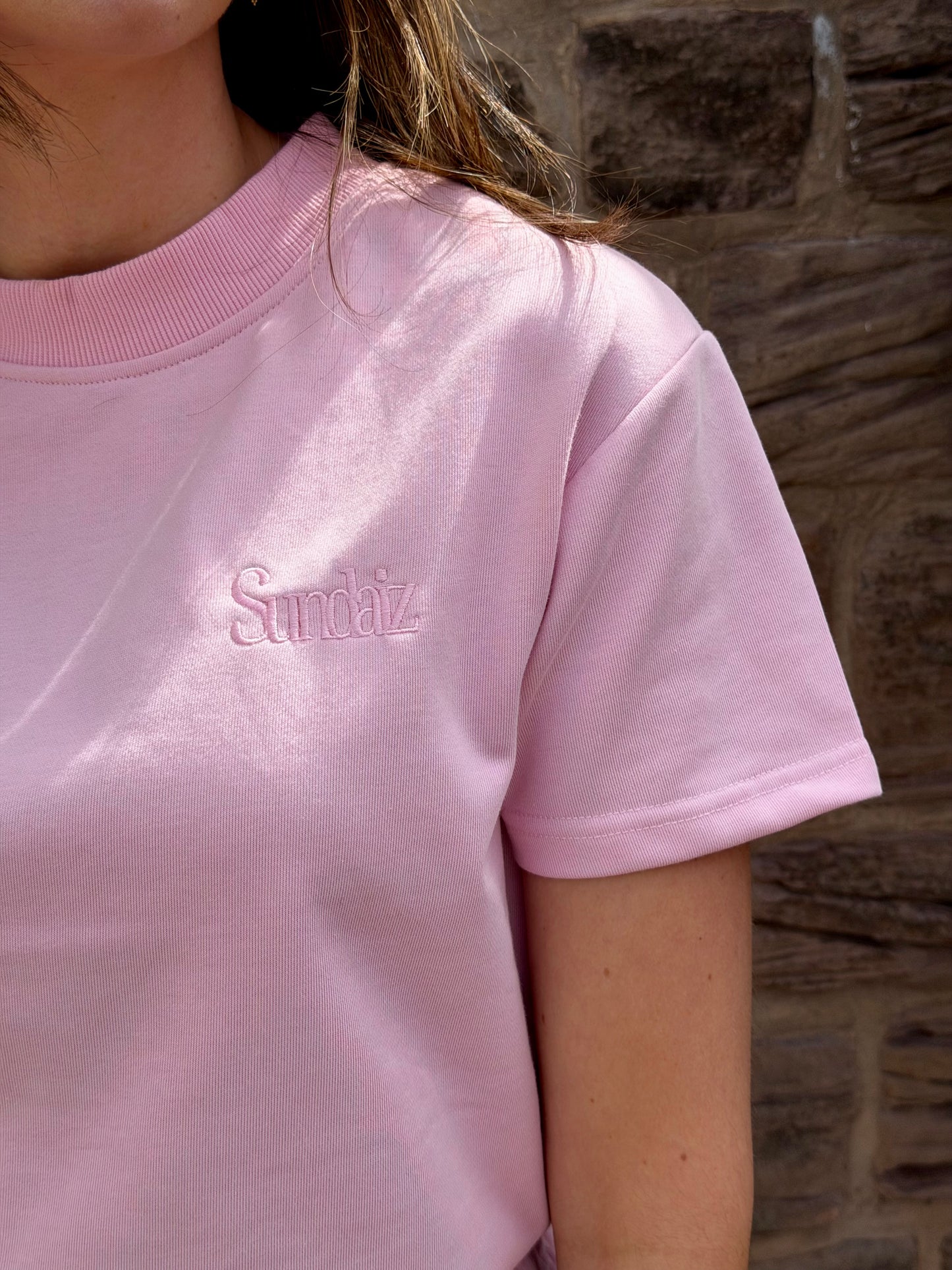 Pink French Cotton Loose Fitted T-shirt