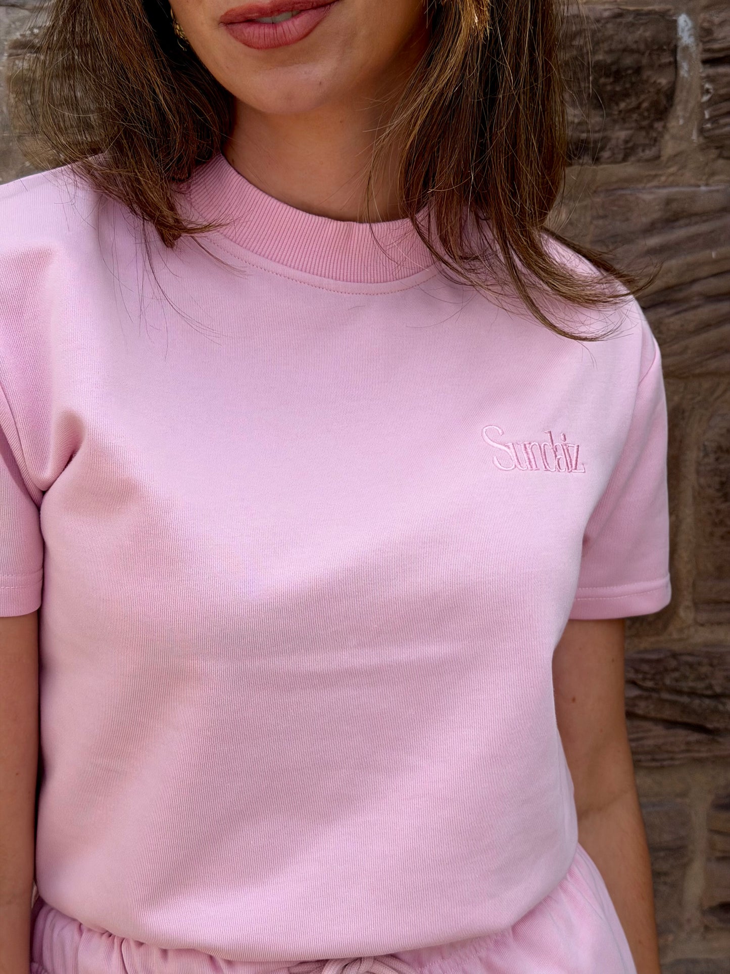 Pink French Cotton Loose Fitted T-shirt