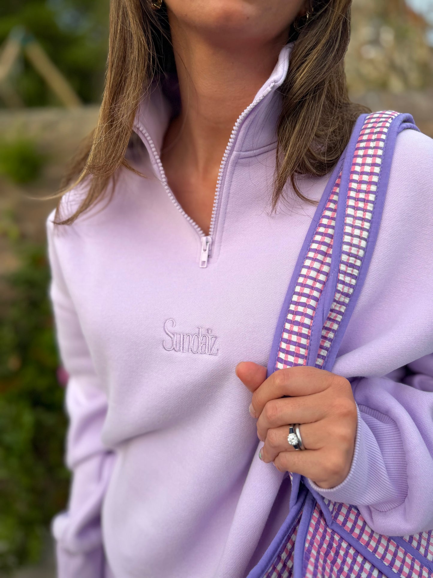 Lilac Quarter zip.