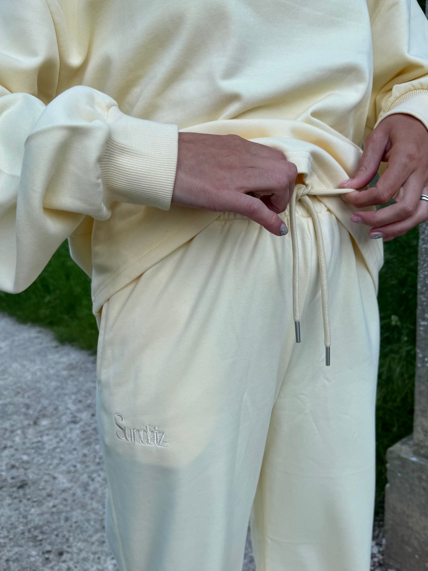 Lemon French Cotton Straight Leg Pants
