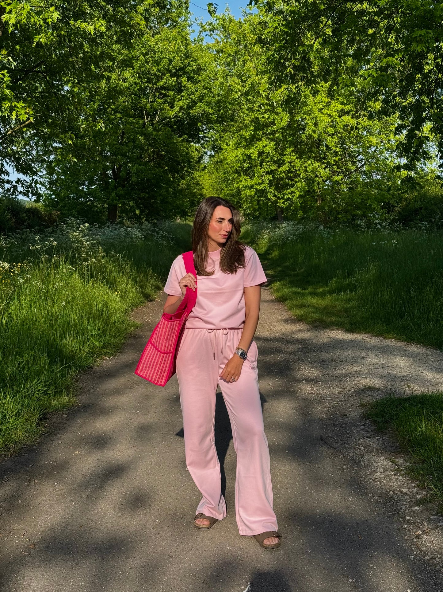 Pink French Cotton Loose Fitted T-shirt