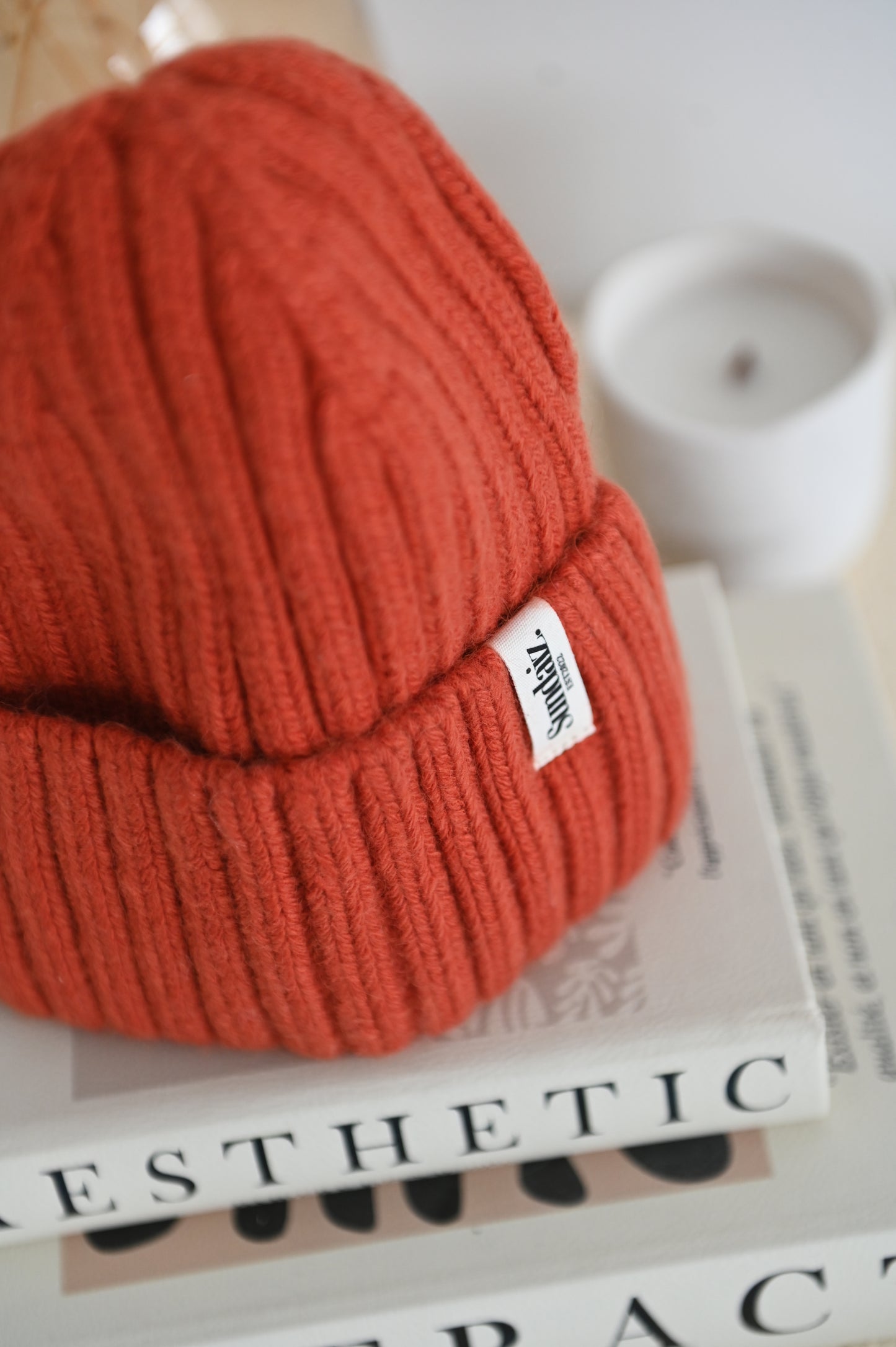 Luxury Cashmere & Cotton Blend Knitted Beanie, Silk Satin Lined.