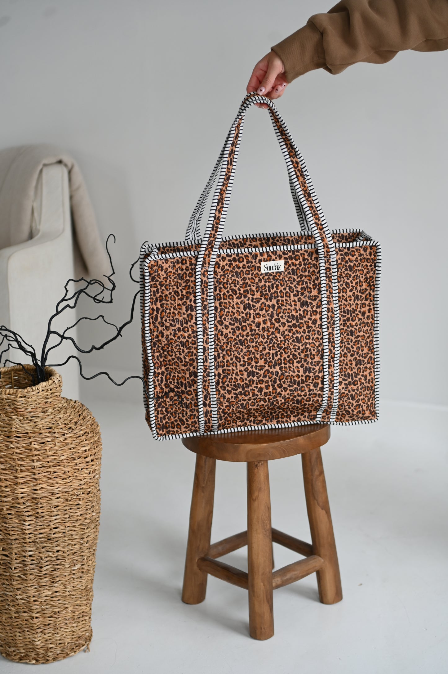 Leopard tote bags.