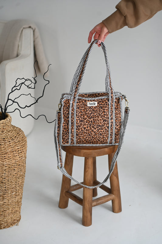 Leopard tote bags.