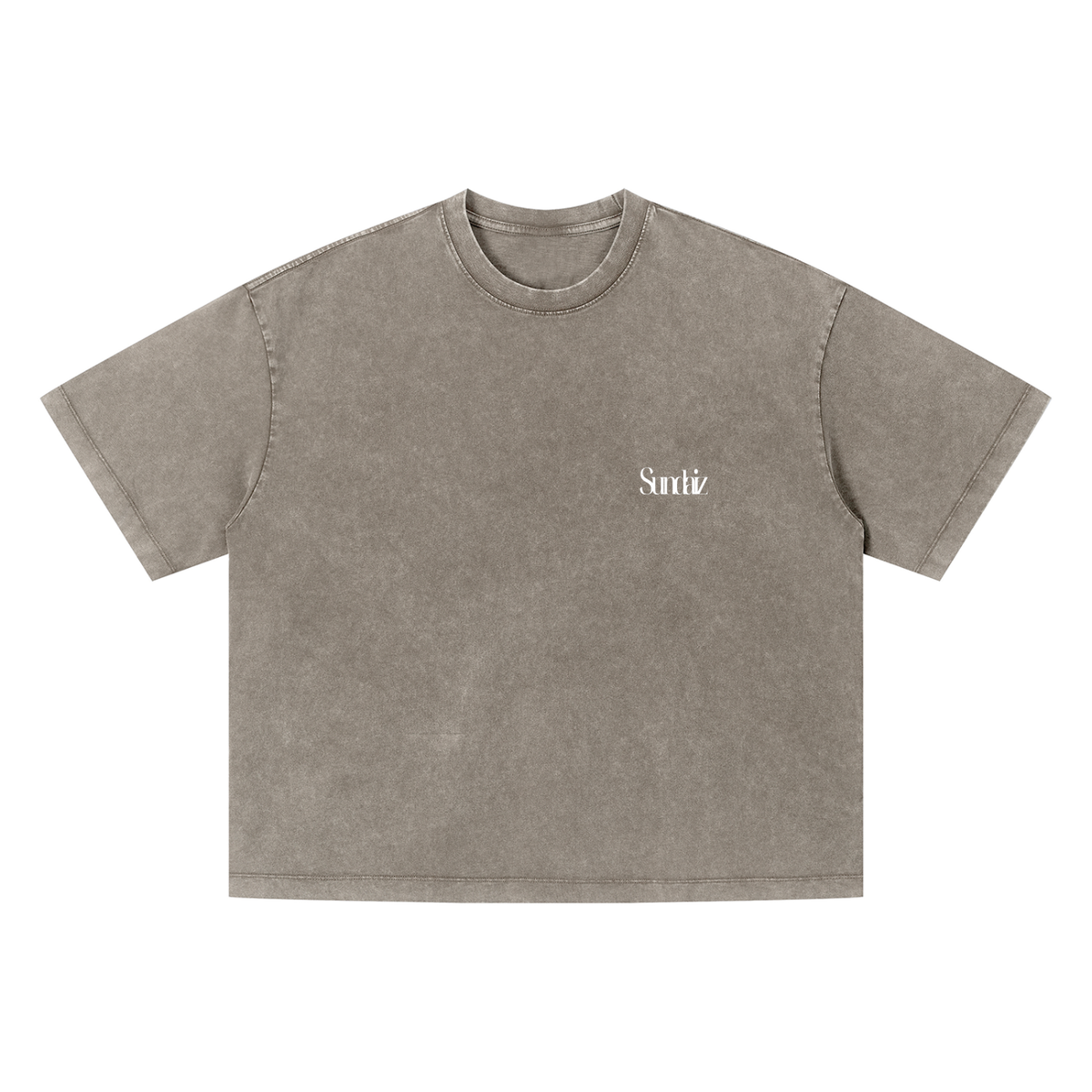 Acid Wash Oversized T-shirt (Light Coffee)