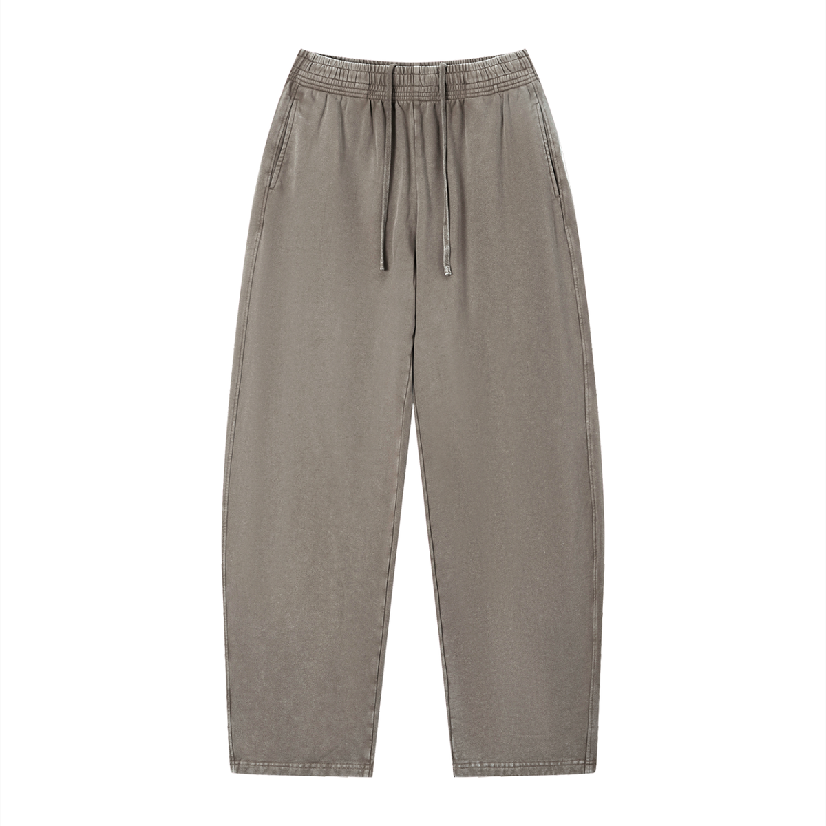 Acid Wash Barrel Leg Pants (Light Coffee)